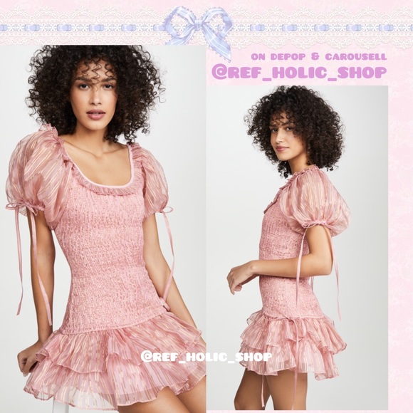 LoveShackFancy Violet Mini Dress in Gilded Pink - Picture 3 of 10